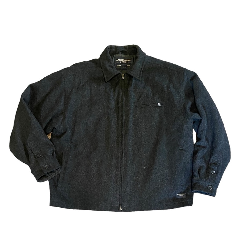 Abercrombie & Fitch Wool Blend Gray‎ Jacket Shacket Coat🔥 XL